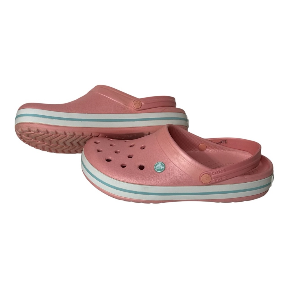 Crocs Crocband Clogs Women 11 Men 9 Pink Blue Sandals Beach Unisex Shoes